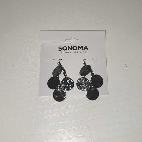 Sonoma Goods For Life® Hematite Disc Nickel Free Chandelier Earrings - Picture 2 of 3